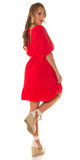 Ľahké viskózové letné šaty Červená