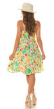 Kvetinové šaty na ramienka Zelená