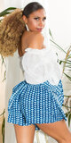 Kraťasová sukňa s potlačou Modrá