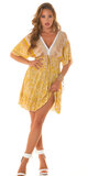 Letné viskózové šaty s potlačou Žltá