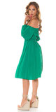 Midi šaty s odhalenými ramenami Zelená