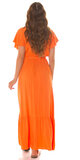 Klasické dlhé šaty na leto Oranžová
