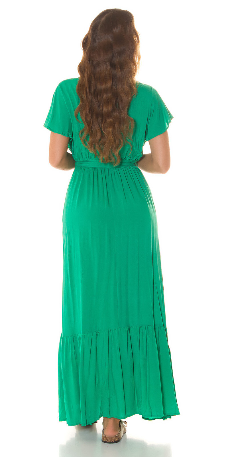 Klasické dlhé šaty na leto Zelená