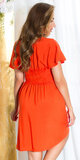 Viskózové letné šaty s pružným pásom Oranžová