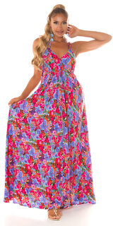 Kvetinové dlhé šaty s holým chrbtom