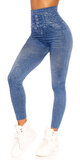 Vysoké jeans legíny Modrá