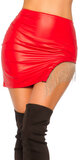 Wetlook sukňa s kovovými strapcami Červená