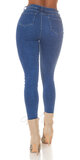 Skinny vysoké džíny s rozparkami Modrá