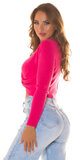 Krátky pletený sveter TWIST Ružová