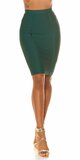Textúrovaná ceruzková sukňa so zipsom na zadnej strane Zelená