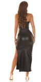 Koženková sukňová súprava Čierna