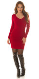 Viskózové pletené šaty so vzorom Červená