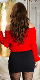 Akrylový pletený sveter Červená