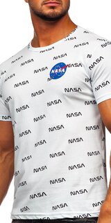 Biele pánske tričko s nápismi NASA