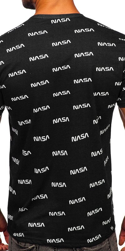 Čierne pánske tričko s nápismi NASA Čierna