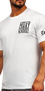Biele tričko s krátkymi rukávmi Peaky Blinders