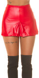 Wetlook kraťasová sukňa s vysokým pásom Červená