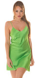 Saténové mini šaty s viazaním na chrbte Zelená