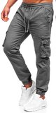 Pánske džínsy s gumeným pásom Grafitová