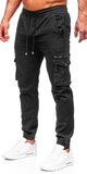 Pánske džínsy s gumeným pásom Čierna
