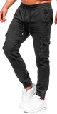 Pánske džínsy s gumeným pásom Čierna