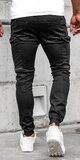 Čierne bavlnené nohavice pánske CARGO Čierna