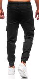 Kapsáčové čierne džínsy s pružným pásom Čierna