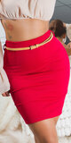 Dámska sukňa s opaskom Červená