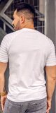 Pánske tričko s vrúbkovanými krátkymi rukávmi Biela