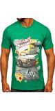 Bavlnené pánske tričko s autom Zelená