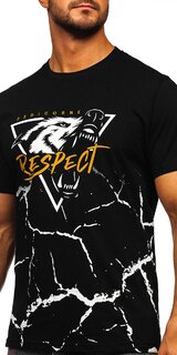 Pánske tričko RESPECT s vlkom Čierna