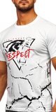 Pánske tričko RESPECT s vlkom Biela