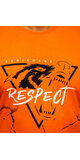 Pánske tričko RESPECT s vlkom Oranžová