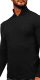 Pánsky rolákový sveter so zipsom Čierna