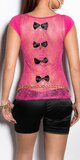 Dámske tričko s priesvitným chrbtom v 11 farbách Ružová