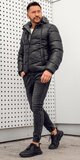 Zimná nylonová bunda pánska Čierna