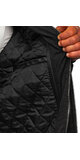 Moderná koženková pánska bunda s kapucňou Čierna