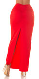 Dámska maxi sukňa s krúžkom Červená