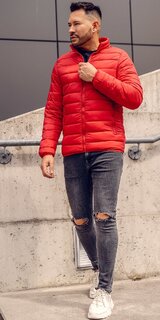 Pánska prešívaná bunda bez kapucne