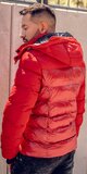 Pánska zimná bunda so zipsami Červená