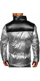 Metalická prešívaná zimná bunda pánska Strieborná