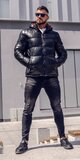 Prešívaná športová zimná bunda pánska Čierna