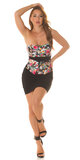 Mini šaty s kvetinovým vzorom Čierna