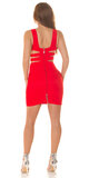Dámske tielkové mini šaty s výrezmi Červená