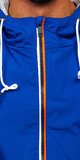 Pánska športová prechodná bunda s kapucňou Modrá