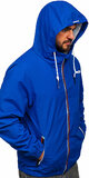 Pánska športová prechodná bunda s kapucňou Modrá