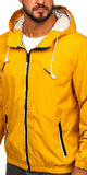 Pánska športová prechodná bunda s kapucňou Žltá