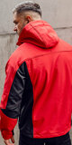 Pánska softshellová bunda s kapucňou Červená