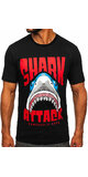 Bavlnené pánske tričko SHARK ATTACK Čierna
