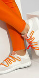 Dámske tenisky s kontrastnými šnúrkami Oranžová
